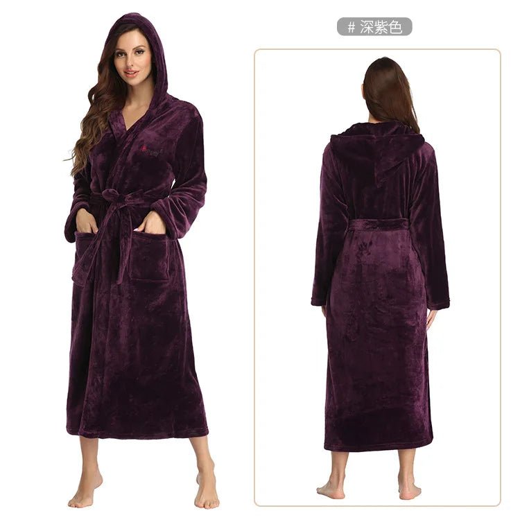 MsChuh Hotel Flannel Nightgown Set for Women - Cozy Couple Loungewear