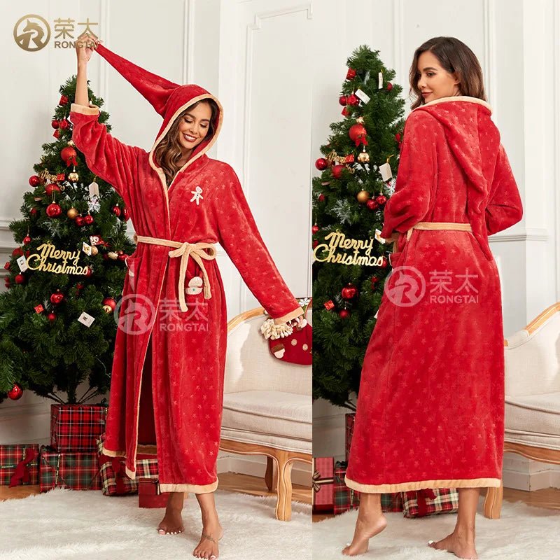 MsChuh Hotel Flannel Nightgown Set for Women - Cozy Couple Loungewear
