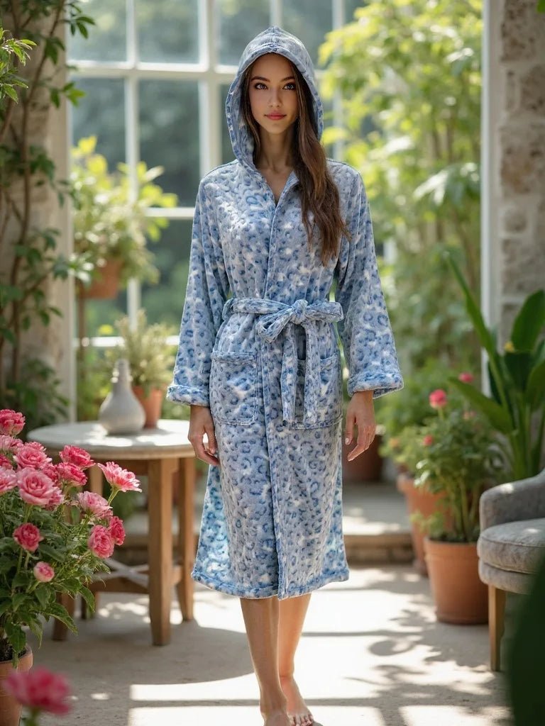 SaneShoppe - Hotel Flannel Nightgown Set for Women - Cozy Couple Loungewear