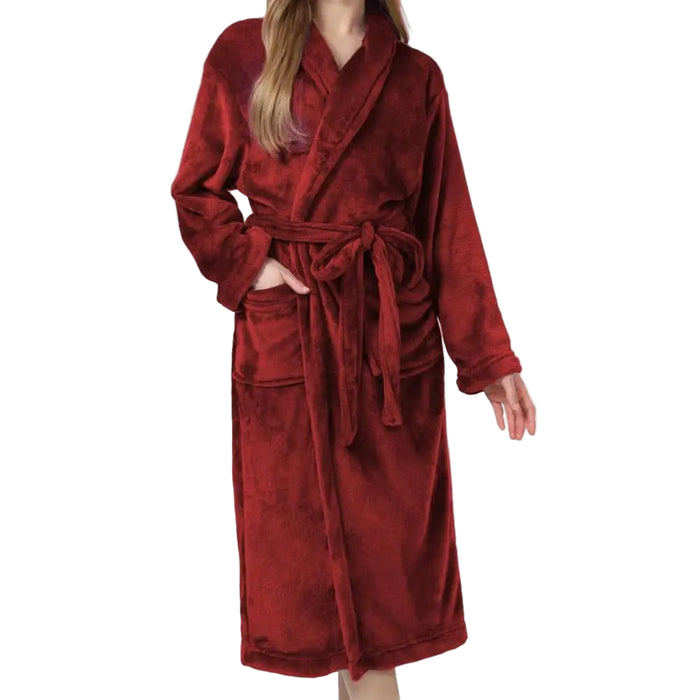 SaneShoppe - Winter Pockets Women's Fleece Robe - Cozy Nightgown