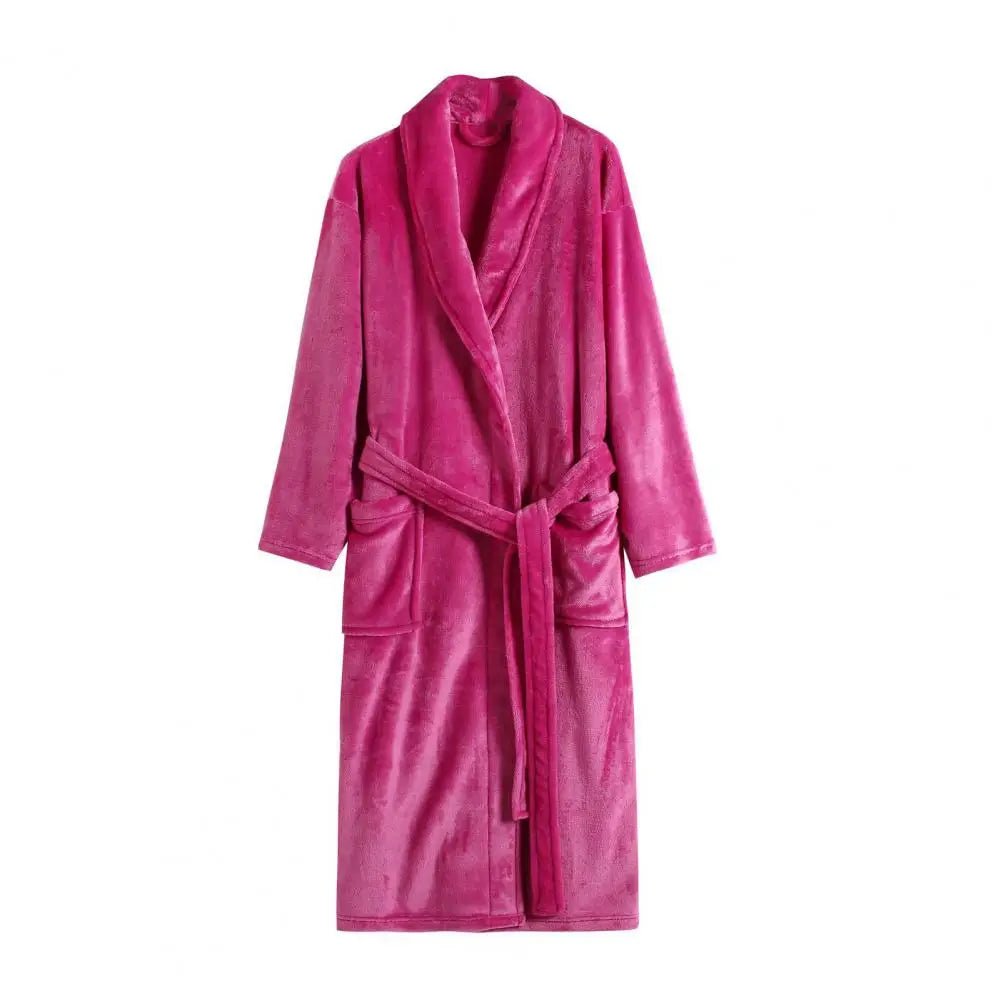 SaneShoppe Winter Pockets Women's Fleece Robe - Cozy Nightgown