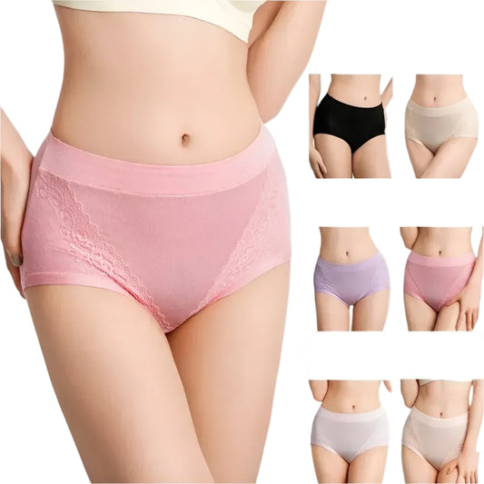 SaneShoppe - Culottes taille haute en dentelle pour femme - lot de 3, grande taille, tissu modal