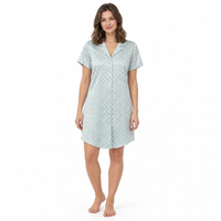Women Satin Button Down Sleepwear Nightshirt
