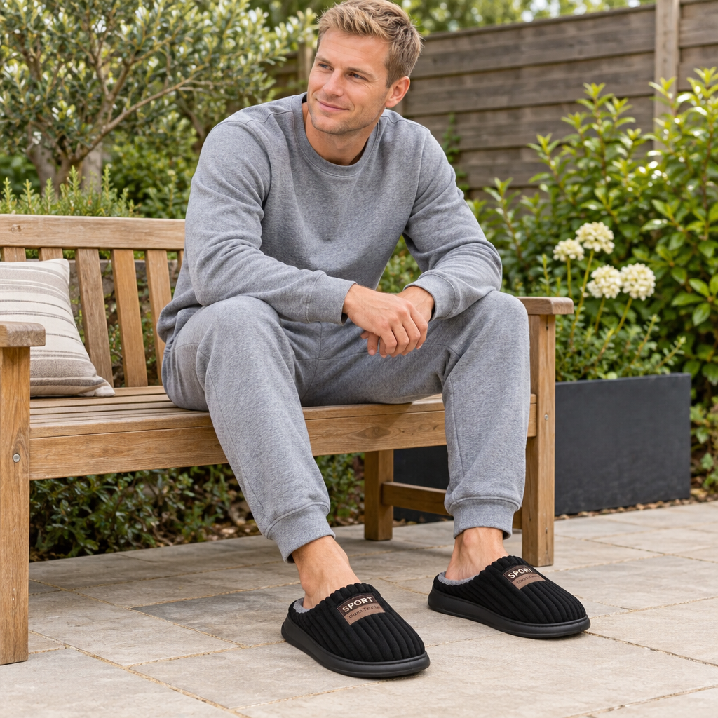 Experience Ultimate Comfort with Men's Winter Suede Slippers