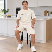 Men's Summer Tracksuit Set - 2-Piece Short Sleeve O-Neck Running Suit Plus Size T-shirt