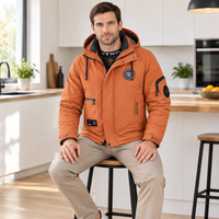 Winter heren outdoor winddichte warme reisjas met capuchon, casual modieuze sportwaterdichte klim- en trekjas herenmantel