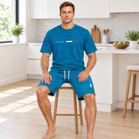 Men's Summer Tracksuit Set - 2-Piece Short Sleeve O-Neck Running Suit Plus Size T-shirt