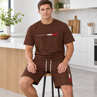 Men's Summer Tracksuit Set - 2-Piece Short Sleeve O-Neck Running Suit Plus Size T-shirt