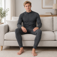 Cozy Cashmere Thermal Couples Set for Autumn & Winter Comfort