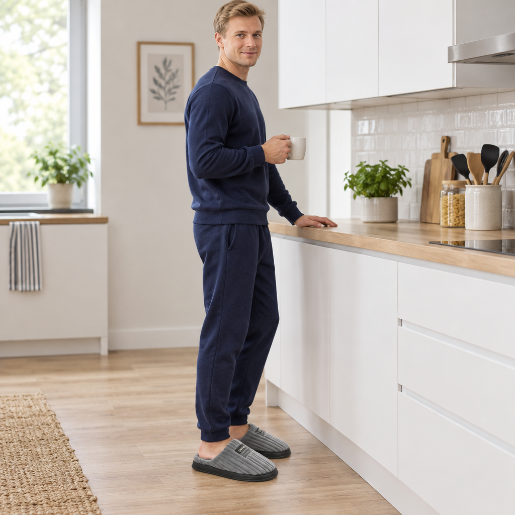 Experience Ultimate Comfort with Men's Winter Suede Slippers