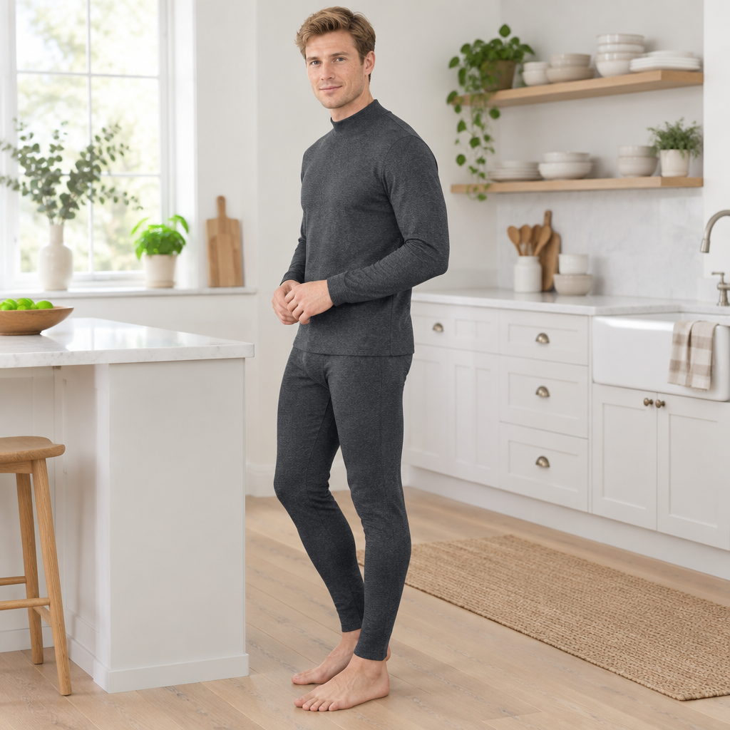 Cozy Cashmere Thermal Couples Set for Autumn & Winter Comfort