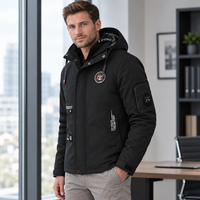 Winter heren outdoor winddichte warme reisjas met capuchon, casual modieuze sportwaterdichte klim- en trekjas herenmantel