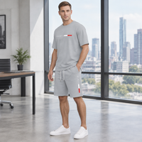 Men's Summer Tracksuit Set - 2-Piece Short Sleeve O-Neck Running Suit Plus Size T-shirt