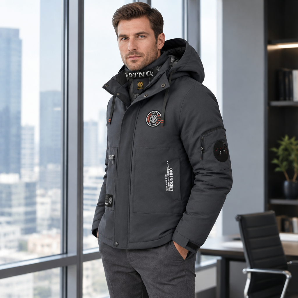 Winter heren outdoor winddichte warme reisjas met capuchon, casual modieuze sportwaterdichte klim- en trekjas herenmantel