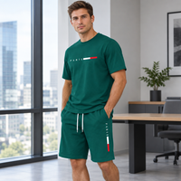 Men's Summer Tracksuit Set - 2-Piece Short Sleeve O-Neck Running Suit Plus Size T-shirt