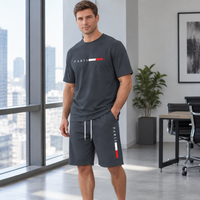 Men's Summer Tracksuit Set - 2-Piece Short Sleeve O-Neck Running Suit Plus Size T-shirt