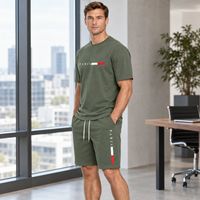 Men's Summer Tracksuit Set - 2-Piece Short Sleeve O-Neck Running Suit Plus Size T-shirt
