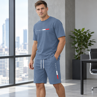 Men's Summer Tracksuit Set - 2-Piece Short Sleeve O-Neck Running Suit Plus Size T-shirt