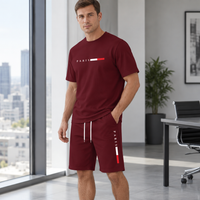 Men's Summer Tracksuit Set - 2-Piece Short Sleeve O-Neck Running Suit Plus Size T-shirt