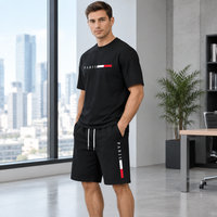 Men's Summer Tracksuit Set - 2-Piece Short Sleeve O-Neck Running Suit Plus Size T-shirt