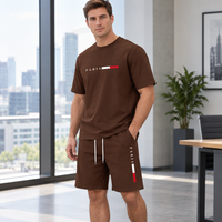 Men's Summer Tracksuit Set - 2-Piece Short Sleeve O-Neck Running Suit Plus Size T-shirt
