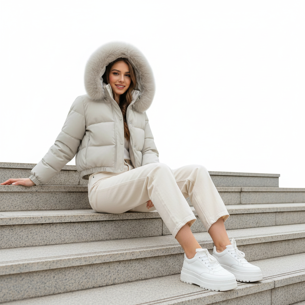 Elevate Your Style with Our Women's Cropped Padded Coat