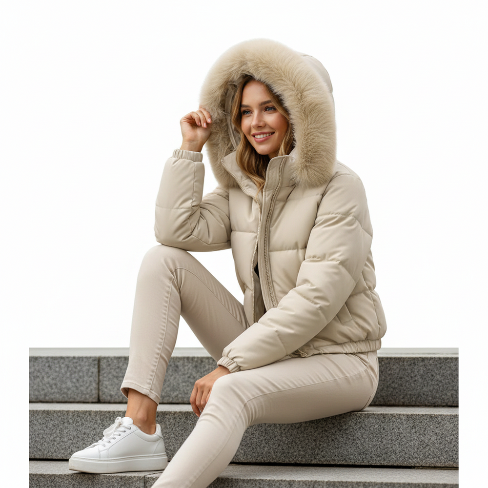 Elevate Your Style with Our Women's Cropped Padded Coat