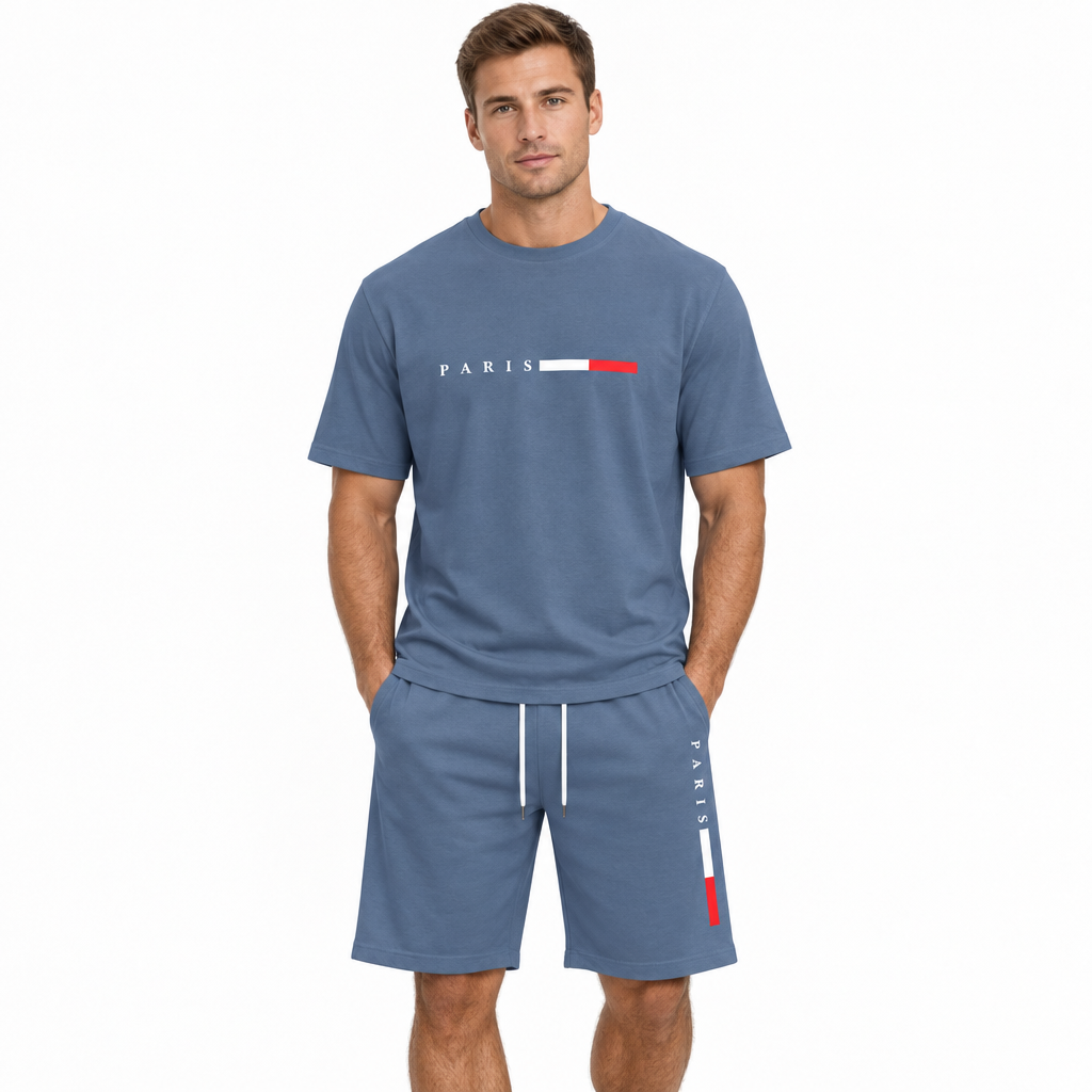 Men's Summer Tracksuit Set - 2-Piece Short Sleeve O-Neck Running Suit Plus Size T-shirt