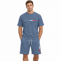 Men's Summer Tracksuit Set - 2-Piece Short Sleeve O-Neck Running Suit Plus Size T-shirt