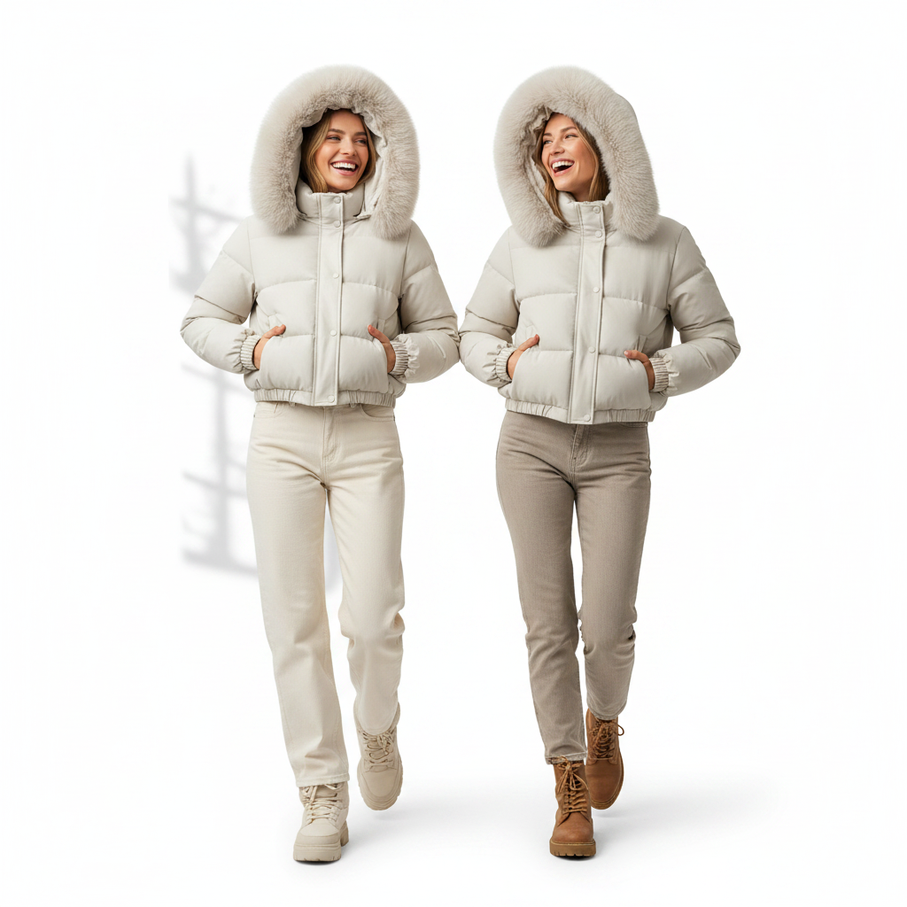 Elevate Your Style with Our Women's Cropped Padded Coat