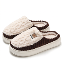 Cute Bear Plush Slippers: Warm and Stylish Fleece Shoes for Cozy Living