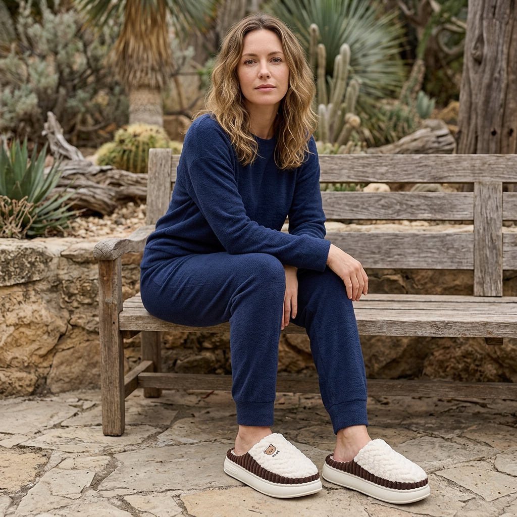 Cute Bear Plush Slippers: Warm and Stylish Fleece Shoes for Cozy Living