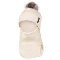 White Merino Wool Pom-Pom Balaclava