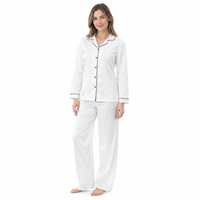 Women’s Long-Sleeve Pyjama Set with Contrast Piping
