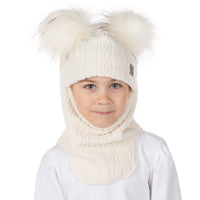 White Warm Balaclava with Merino Wool Lining