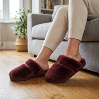 Cozy Sheepskin Winter Slippers for Women - Warm Indoor Fur Wool Slip-Ons