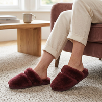 Cozy Sheepskin Winter Slippers for Women - Warm Indoor Fur Wool Slip-Ons