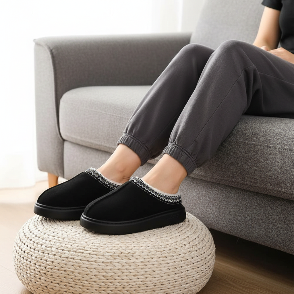 Men's Faux Suede Home Slippers - Comfortable & Stylish Indoor Footwear