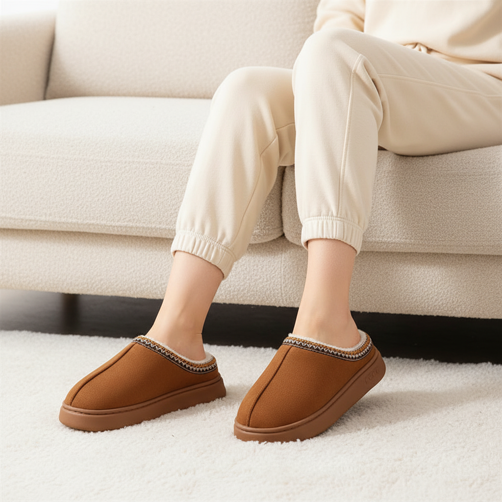 Men's Faux Suede Home Slippers - Comfortable & Stylish Indoor Footwear