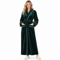 Men's Cozy Flannel Robe - Plush Coral Fleece for Ultimate Home Comfort