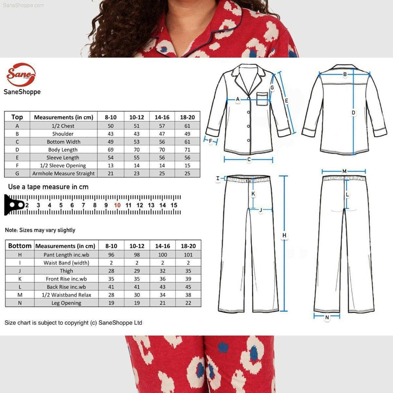 Women's Brushed Cotton Long Sleeve Wincey Pyjama Set Loungewear - SaneShoppe