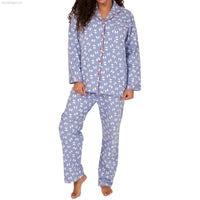 Women's Brushed Cotton Long Sleeve Wincey Pyjama Set Loungewear - SaneShoppe