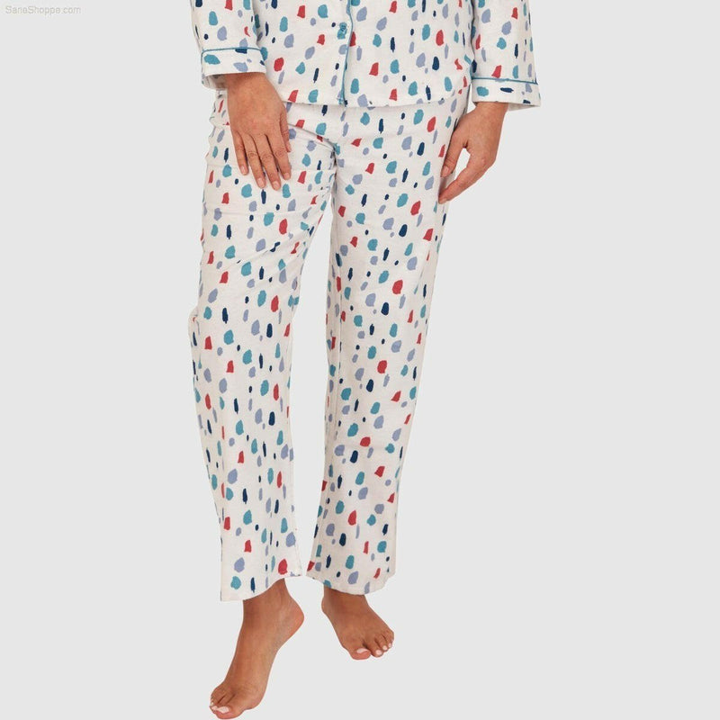 Women's Brushed Cotton Long Sleeve Wincey Pyjama Set Loungewear - SaneShoppe