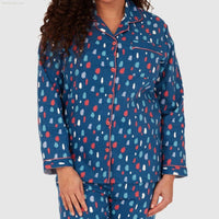 Women's Brushed Cotton Long Sleeve Wincey Pyjama Set Loungewear - SaneShoppe