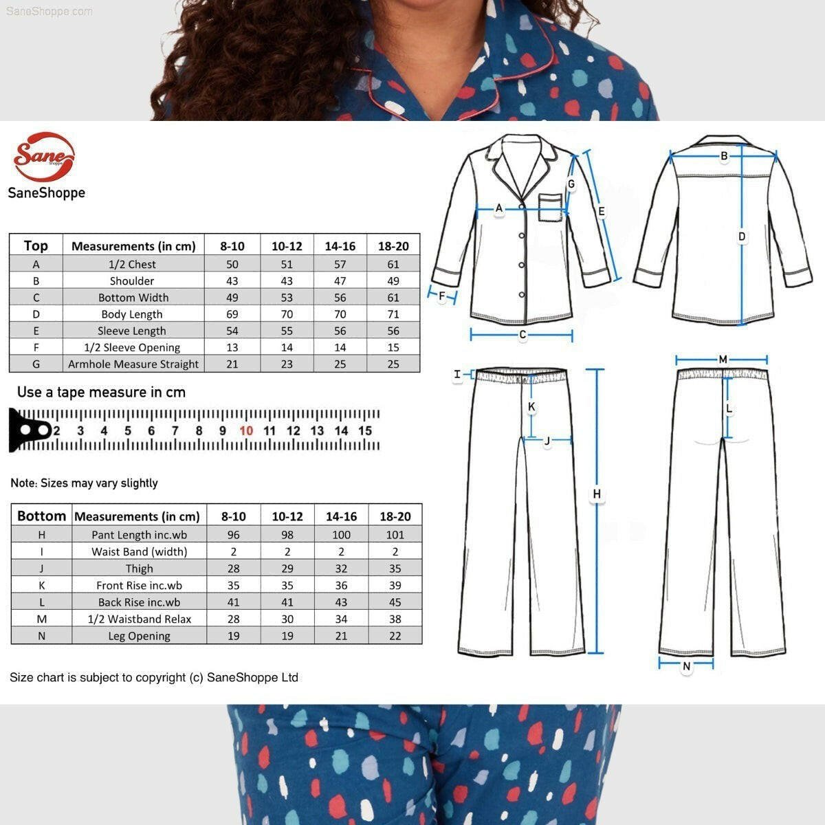 Women's Brushed Cotton Long Sleeve Wincey Pyjama Set Loungewear - SaneShoppe