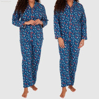 Women's Brushed Cotton Long Sleeve Wincey Pyjama Set Loungewear - SaneShoppe