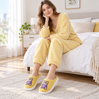 Step into Comfort with Cartoon Bear Woolen Slippers for Women