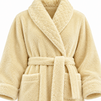 Men's Oversized Fleece Bathrobe - Coral Flannel Kimono Robe for Couples