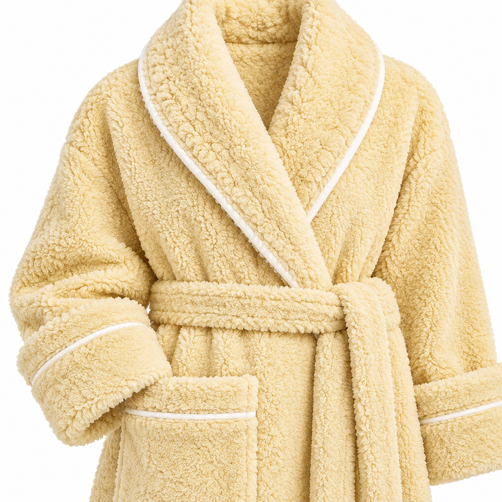 Men's Oversized Fleece Bathrobe - Coral Flannel Kimono Robe for Couples